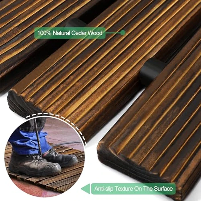 RELIANCER 8' Wooden Garden Pathway,Outdoor Roll Out Cedar Straight Walkway,Patio Path Decorative Garden Boardwalk Walkways,Weather-Resistant Roll Up Beach Wood Road Floor,Wedding Party Pathways by RELIANCER - Image 6