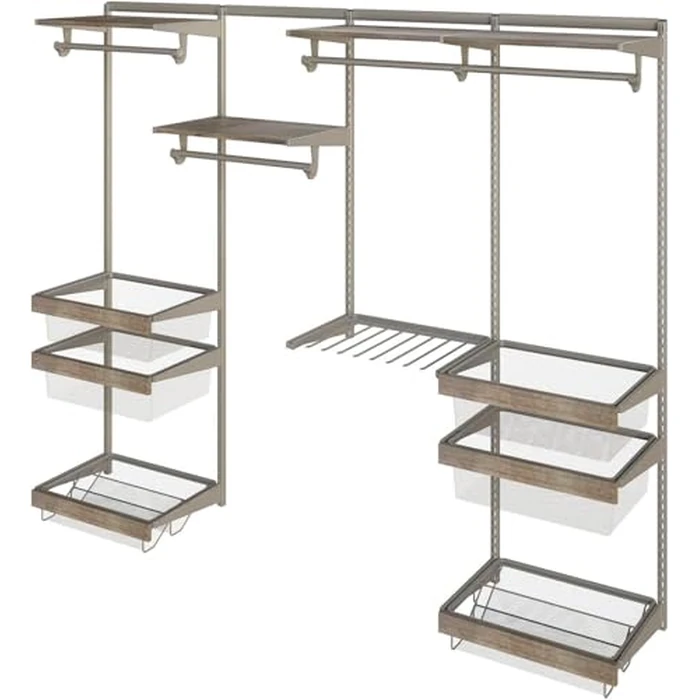 Closet Culture by Knape & Vogt 23" Basket Surround Kit, Sliding Closet Organizer Frame with Roller Slides and Brackets, Champagne Nickel Finish by Knape & Vogt - Used - Like New condition