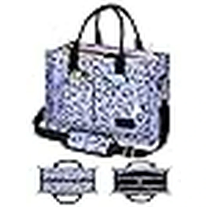 FIORETTO Canvas Tote Bag for Women with Zipper Closure & Individual Compartments for Work College for Teacher & Nurse Leopard Gray M by FIORETTO - Image 3