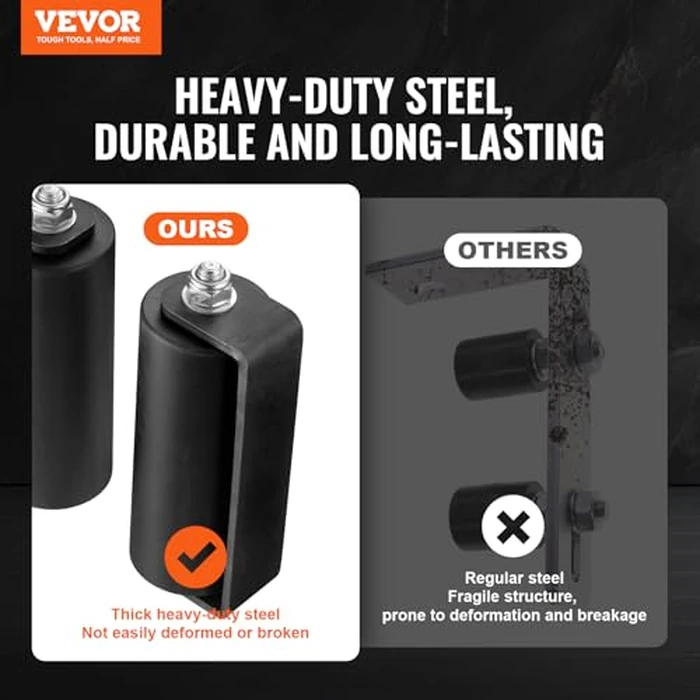 VEVOR Sliding Gate Kit, 6” Rolling Gate Hardware Kit C-Type Bracket, Heavy Duty Sliding Gate Rollers for Connect Tracks Door Frames,Sliding Gate Guide Roller for Sliding Gates and Rolling Door,Black by VEVOR - Image 2