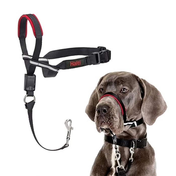 Halti Optifit Headcollar - Stop Your Dog Pulling on the Leash. Adjustable, Reflective and Lightweight, with Padded Nose Band. Dog Training Anti-Pull Collar for Large Dogs (Size Large) by Halti - Used - Good condition - CA$26.21