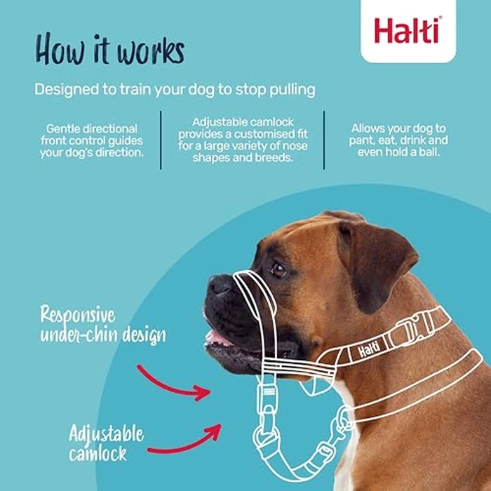 Halti Optifit Headcollar - Stop Your Dog Pulling on the Leash. Adjustable, Reflective and Lightweight, with Padded Nose Band. Dog Training Anti-Pull Collar for Large Dogs (Size Large) by Halti - Image 2