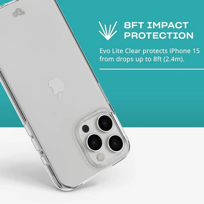 Tech21 EvoLite case for iPhone 15 Pro Max - Impact Protection Case - Clear by tech21 - Image 5