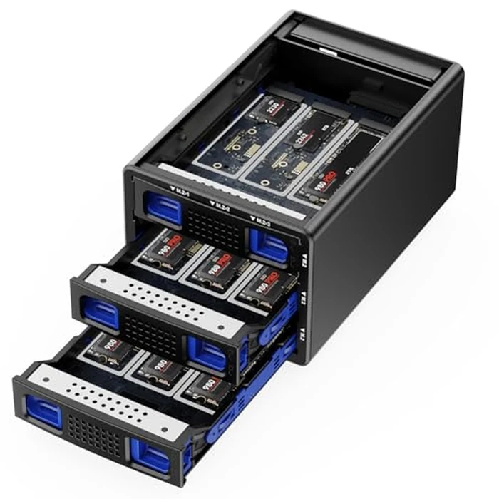 CENMATE 3*3 M / B+M Key M.2 NVMe Enclosure with Cooling Fan and USB A/C 3.2 Gen 2 (10Gbps), Hard Drive Enclosure Support 72TB(3*3*8TB 2230/2242/2260/2280/22110 SSDs) by cenmate - Used - Like New condition - US$132.99