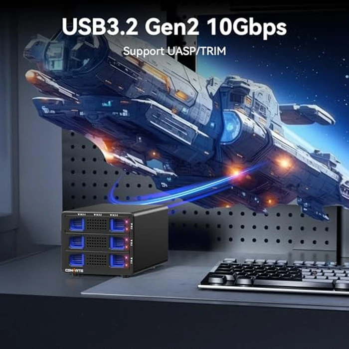 CENMATE 3*3 M / B+M Key M.2 NVMe Enclosure with Cooling Fan and USB A/C 3.2 Gen 2 (10Gbps), Hard Drive Enclosure Support 72TB(3*3*8TB 2230/2242/2260/2280/22110 SSDs) by cenmate - Image 3