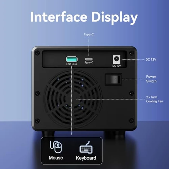 CENMATE 3*3 M / B+M Key M.2 NVMe Enclosure with Cooling Fan and USB A/C 3.2 Gen 2 (10Gbps), Hard Drive Enclosure Support 72TB(3*3*8TB 2230/2242/2260/2280/22110 SSDs) by cenmate - Image 7