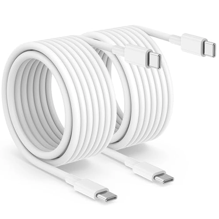 2pack 10ft USB C to C Cable, 60W Type C to Type C Fast Charging Cord for iPhone 17 16 15 Pro, Pro Max, Plus, iPad Pro, MacBook Air 13 inch, iPad Pro, Air, for Samsung Galaxy S25 and More by Gyusity - Used - Very Good condition - US$12.81