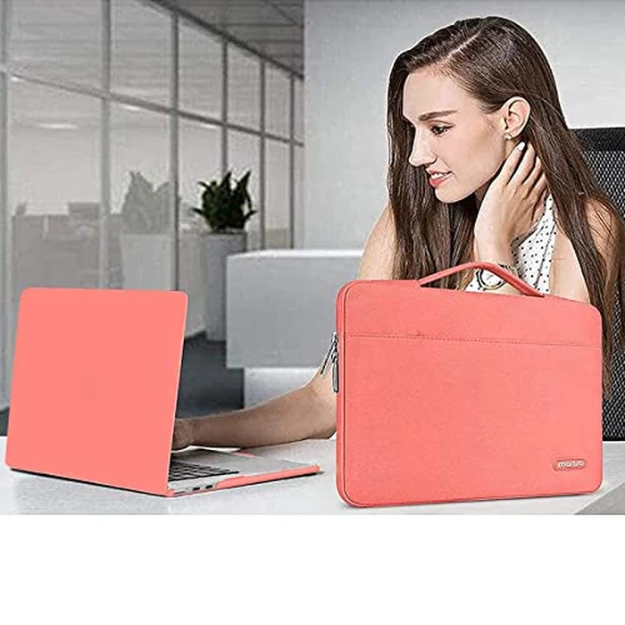 MOSISO Compatible with MacBook Air 13 inch Case M5 2026 M4 2025 M3 M2 2024-2022 A3449 A3240 A3113 A2681,Hard Shell&Sleeve Bag&Keyboard Skin&Webcam Cover&ScreenFilm for MacBook Air 13.6, Coral by MOSISO - Image 6