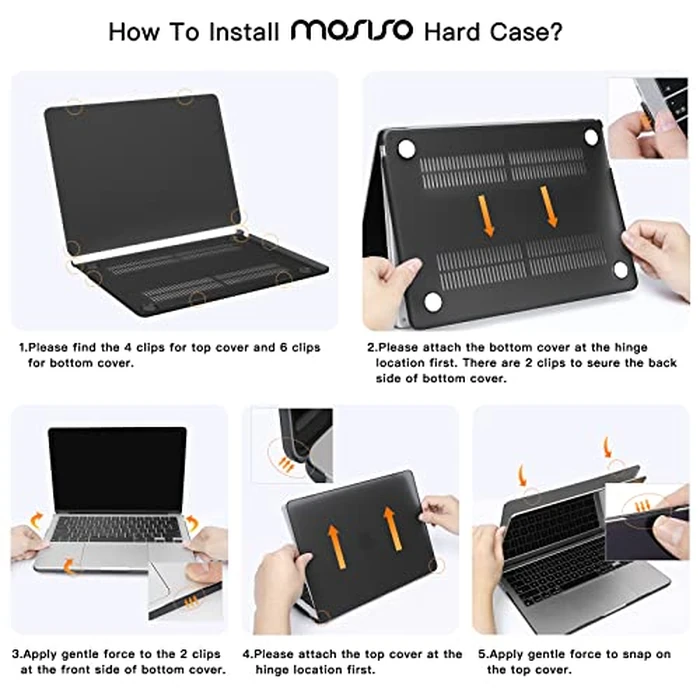 MOSISO Compatible with MacBook Air 13 inch Case M5 2026 M4 2025 M3 M2 2024-2022 A3449 A3240 A3113 A2681,Hard Shell&Sleeve Bag&Keyboard Skin&Webcam Cover&ScreenFilm for MacBook Air 13.6, Coral by MOSISO - Image 7