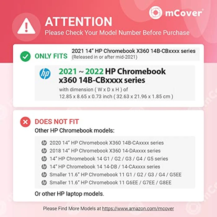 mCover Case Compatible for 14" HP Chromebook X360 14a-CA and 14b-CB0000 Series Laptop Computers ONLY (NOT Fitting Any Other HP Models) - Black by mCover - Image 4