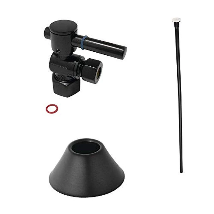 Kingston Brass CC43100DLTKF20 Modern Plumbing Toilet Trim Kit, 1/2" IPS x 3/8" O.D. Comp, Matte Black by Kingston Brass - Used - Like New condition - US$62.04