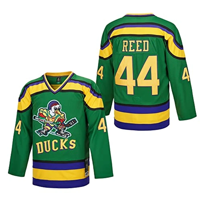 D-5 Men Mighty Ducks Jersey #33 Goldberg #66 Bombay #96 Conway #99 Banks Jersey,Movie Ice Hockey Jersey for Men S-XXXL (#44-Green, Small) by D-5 - Used - Like New condition - US$24.27
