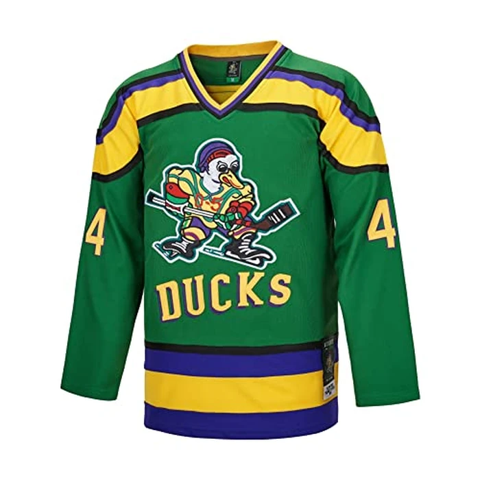 D-5 Men Mighty Ducks Jersey #33 Goldberg #66 Bombay #96 Conway #99 Banks Jersey,Movie Ice Hockey Jersey for Men S-XXXL (#44-Green, Small) by D-5 - Image 2
