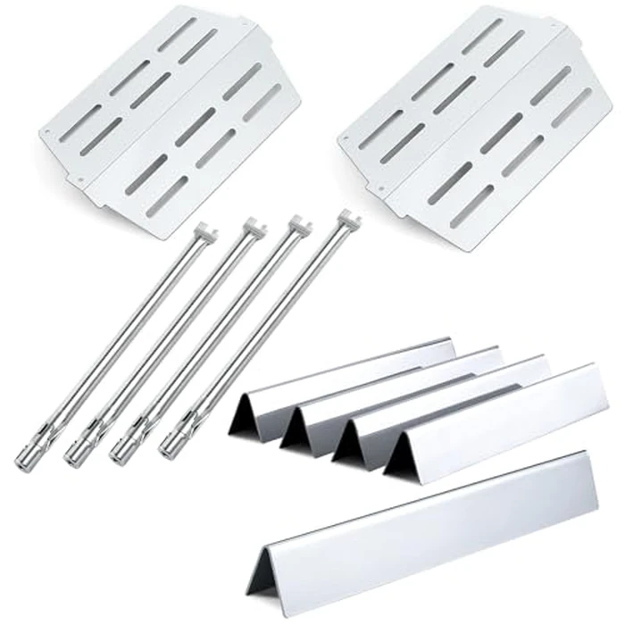 Genesis E-330 Grill 4 Burner 62752 7620 7621 Flavorizer Bars 65505 Heat Deflectors Replacement Parts for Weber Genesis Grill Parts 300 Series with Front Control E-310 E-320 S310 S320 S-330 EP310 EP320 by Charbrofire - Image 1