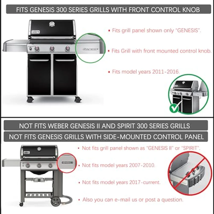 Genesis E-330 Grill 4 Burner 62752 7620 7621 Flavorizer Bars 65505 Heat Deflectors Replacement Parts for Weber Genesis Grill Parts 300 Series with Front Control E-310 E-320 S310 S320 S-330 EP310 EP320 by Charbrofire - Image 8