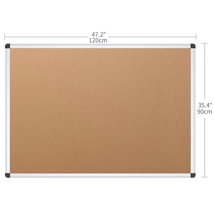 VIZ-PRO Cork Notice Board, 48 X 36 Inches, Cork Bulletin Board with Silver Aluminium Frame by VIZ-PRO - Image 2