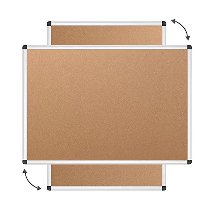 VIZ-PRO Cork Notice Board, 48 X 36 Inches, Cork Bulletin Board with Silver Aluminium Frame by VIZ-PRO - Image 3