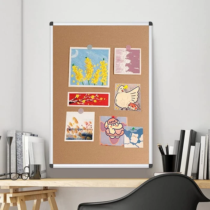 VIZ-PRO Cork Notice Board, 48 X 36 Inches, Cork Bulletin Board with Silver Aluminium Frame by VIZ-PRO - Image 7