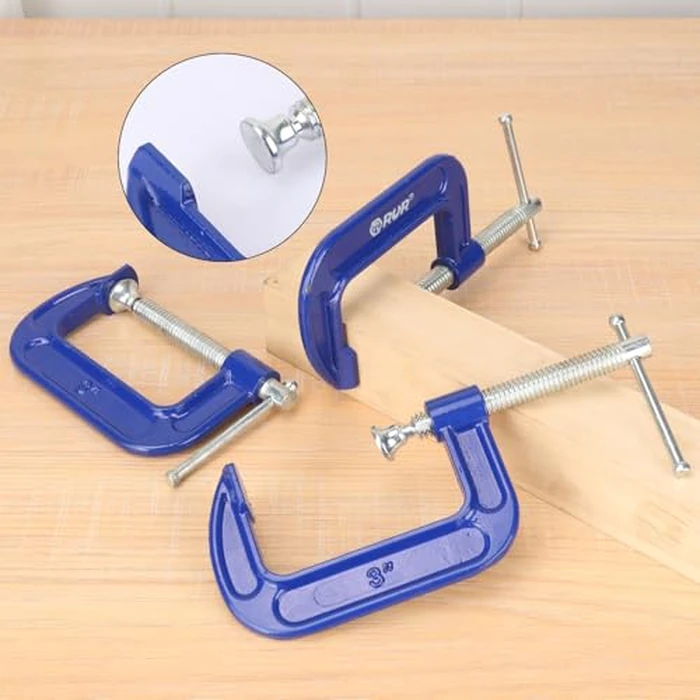 Biugaaufai 6 Pack 3 Inch Blue C-Clamp - Heavy Duty Iron C Clamps, C-Clamp for Woodworking, Brake Calipers, Maintain, Building, DIY Project by Biugaaufai - Image 4