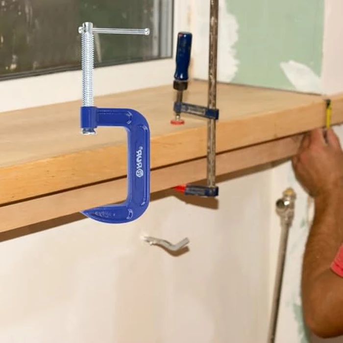 Biugaaufai 6 Pack 3 Inch Blue C-Clamp - Heavy Duty Iron C Clamps, C-Clamp for Woodworking, Brake Calipers, Maintain, Building, DIY Project by Biugaaufai - Image 6