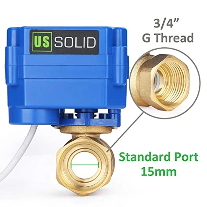 U.S. Solid 3/4" Motorized Ball Valve 85-265V AC Brass Electrical Ball Valve, 2 Wire Auto Return Setup Normally Closed by U.S. Solid - Image 5