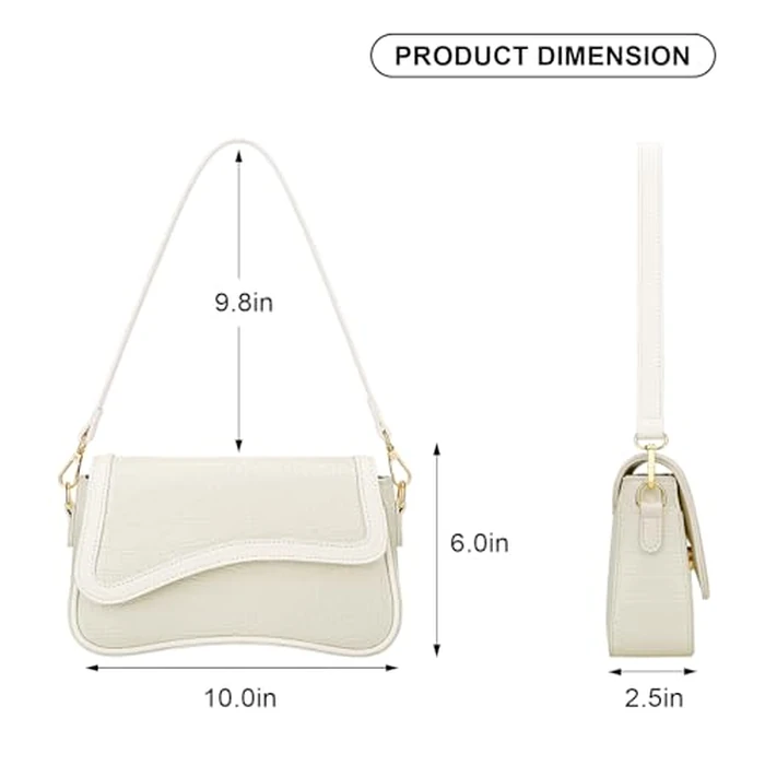 KKXIU Shoulder Bag for Women Small Clutch Purses Cute Hobo Handbag Trendy Underarm Bag-S,Beige by KKXIU - Image 5