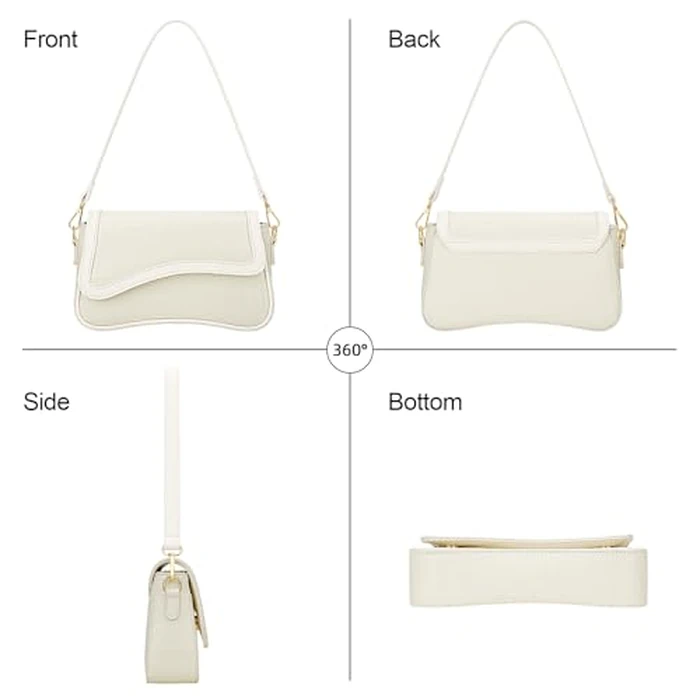 KKXIU Shoulder Bag for Women Small Clutch Purses Cute Hobo Handbag Trendy Underarm Bag-S,Beige by KKXIU - Image 6