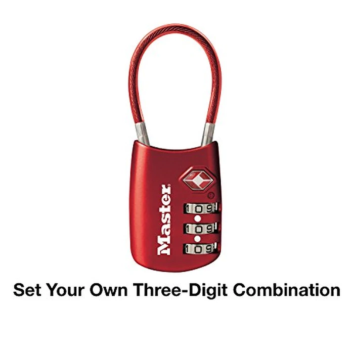 Master Lock 4688D Set Your Own Combination TSA Approved Luggage Lock, 1 Pack, Red by Master Lock - Image 4