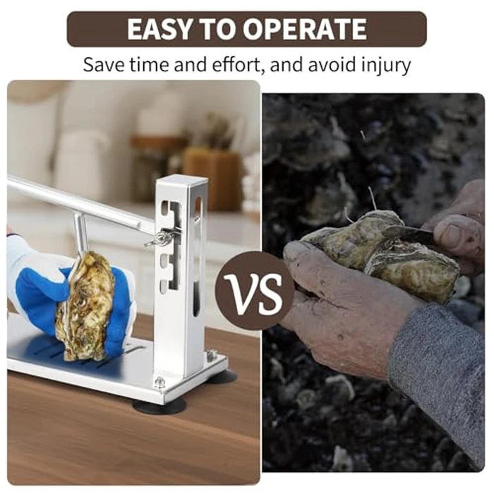 Stainless Steel Oyster Shucker Tool Oyster Opener Machine, Adjustable 4-Level Height, Oyster Clam Opener Tool Set Including Knife, Glove & g-Clip, Shucking Tool Kit for Hotel Buffet and Home by EliteEdge - Image 4