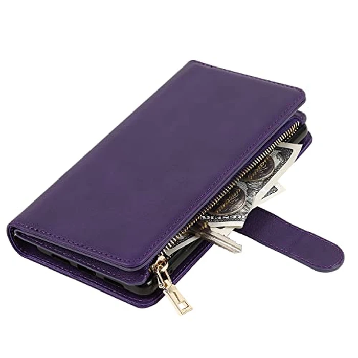 Cavor for Samsung S23 Ultra Case Wallet,for Samsung Galaxy S23 Ultra Wallet Case,Phone Case for S23 Ultra Crossbody Case with Strap,Leather Kickstand Zippe Pocket Shockproof Cover,Purple by Cavor - Image 6