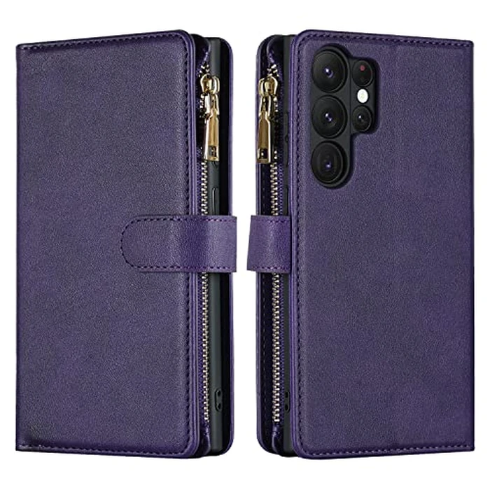 Cavor for Samsung S23 Ultra Case Wallet,for Samsung Galaxy S23 Ultra Wallet Case,Phone Case for S23 Ultra Crossbody Case with Strap,Leather Kickstand Zippe Pocket Shockproof Cover,Purple by Cavor - Image 8