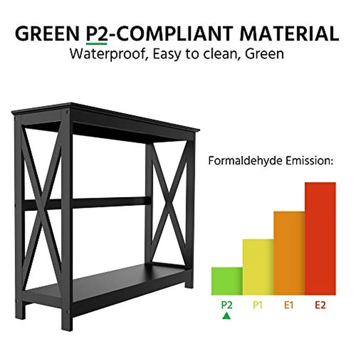 Yaheetech Console Table for Entryway, 2 Tier Entryway Table Bookshelf Accent Table w/Storage Shelf Living Room Entry Hall Foyer Table Furniture, Black,X-Design by Yaheetech - Image 8