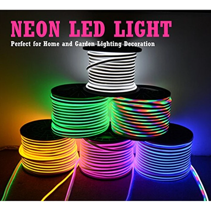 LED NEON LIGHT, IEKOV(TM) AC 110-120V Flexible LED Neon Strip Lights, 120 LEDs/M, Dimmable, Waterproof 2835 SMD LED Rope Light + Remote Controller for Home Decoration (65.6ft/20m, Red) by IEKOV - Image 3