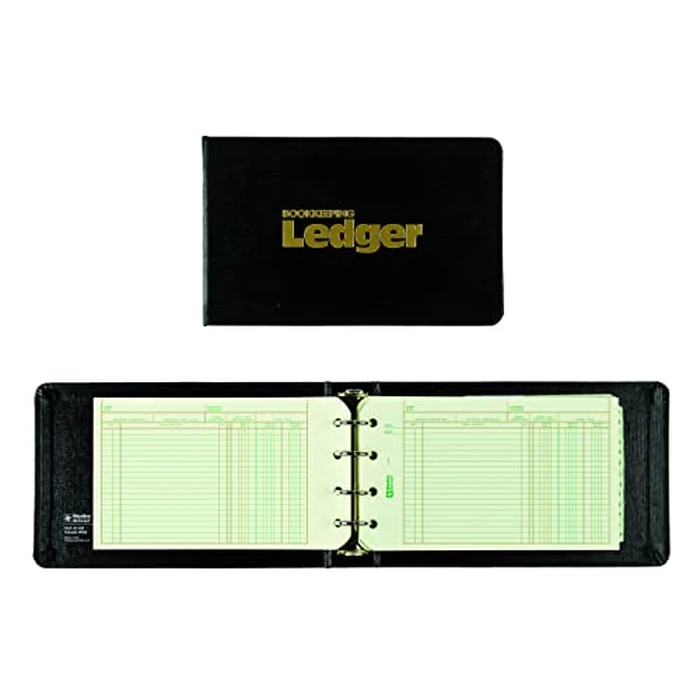 Blueline Mini-Ledger Outfits, 1-Inch Vinyl Cover Binder, 100 Mini-Ledger Sheets, 4 Rings, 6-3/16-Inch x 10-Inch, Bilingual, Black (B055) by BLUELINE - Image 2