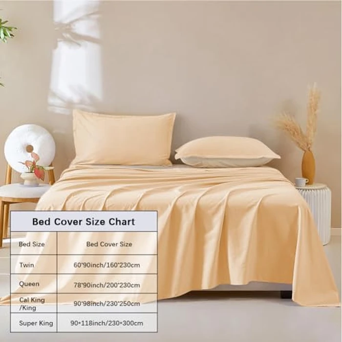 DUJUIKE Waterproof Bed Cover for Dog and Cats,Pet Hair Resistant Bed Sheet Cover, Protective Bed Liner with 100% Waterproof Breathable Thin Fabric (Apricot Yellow, Queen 78 * 90 inch) by DUJUIKE - Image 3