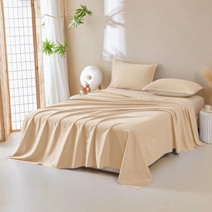 DUJUIKE Waterproof Bed Cover for Dog and Cats,Pet Hair Resistant Bed Sheet Cover, Protective Bed Liner with 100% Waterproof Breathable Thin Fabric (Apricot Yellow, Queen 78 * 90 inch) by DUJUIKE - Image 6