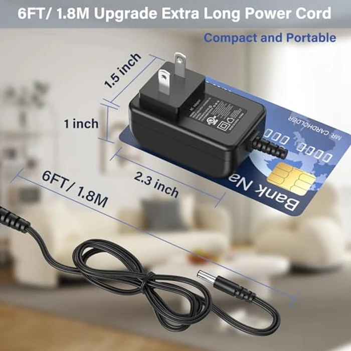 26V Charger Cord for Iwoly C150 Cordless Vacuum Cleaner C-150 Power Adapter Fit for Voweek VC08 VC07 VWVC08 VW-VC08 VWVC07 VW-VC07 UL Listed 6Ft Power Cord by HIENADTOR - Image 6