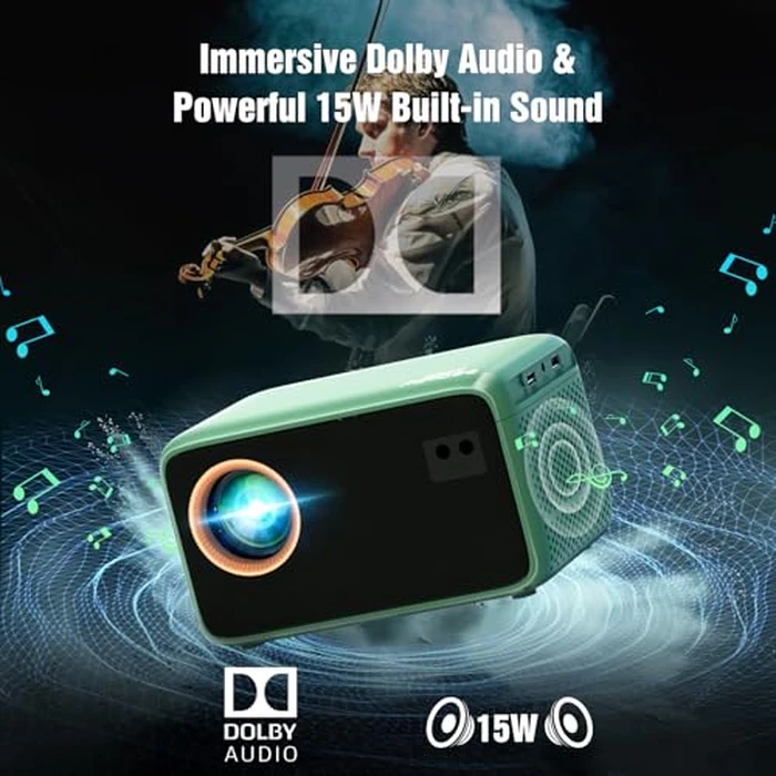【Netflix Compatible & Dolby Audio】 TMY 4K Smart Projector with Upgraded HiFi Speaker, Real 1080P WiFi 6 Mini Projector with Electric Focus & Auto Keystone, Portable Projecteur for Indoor and Outdoor by TMY - Image 3