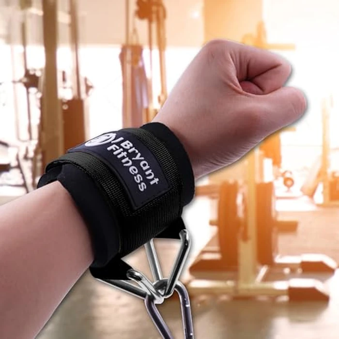 J Bryant Fitness Wrist Cuffs for Cable Machines - Heavy Duty Adjustable Wrist Straps with 7mm Neoprene Padding for Strength Training, Pull Exercises, and Forearm Support (Black, Medium) by J Bryant - Image 4