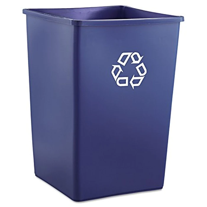 Rubbermaid Commercial Products 35-Gallon Untouchable Square Trash/Garbage Can for Offices/Stores/Restaurants, Blue Recycling by Rubbermaid Commercial Products - Image 1