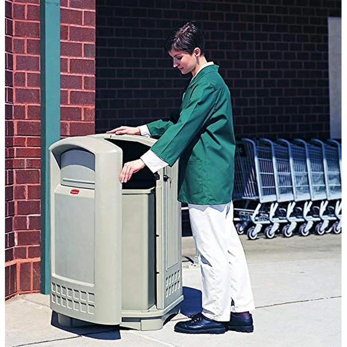 Rubbermaid Commercial Products 35-Gallon Untouchable Square Trash/Garbage Can for Offices/Stores/Restaurants, Blue Recycling by Rubbermaid Commercial Products - Image 2
