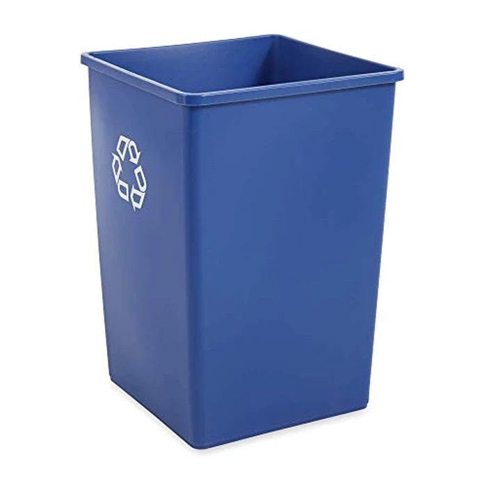 Rubbermaid Commercial Products 35-Gallon Untouchable Square Trash/Garbage Can for Offices/Stores/Restaurants, Blue Recycling by Rubbermaid Commercial Products - Image 3