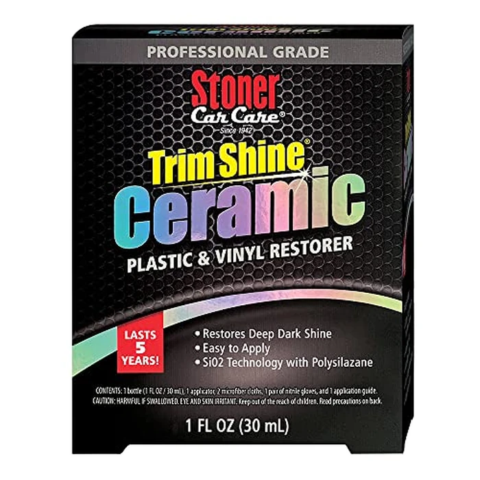 Stoner Car Care 95451 Trim Shine Ceramic Plastic and Vinyl Restorer Kit Restores Deep Dark Shine, Protects from UV and Cracks, Lasts Up to 5 Years, Professional Grade, Easy Application, 30 mL by Stoner Car Care - Used - Good condition - CA$37.81