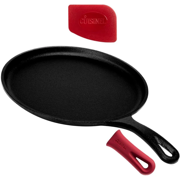 Cuisinel Cast Iron Round Griddle - 10.5 In C10-RG - Black by Cuisinel - Refurbished - Excellent condition - US$34.32
