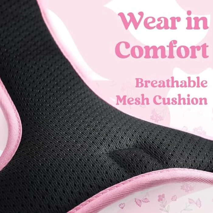 rabbitgoo Dog Harness for Large, No Pull Pet Harness with 3 Buckles, Adjustable Soft Padded Vest with Control Handle, Walking Reflective Pet Vest for Extra Large Dogs, Floral Pink, XL by rabbitgoo - Image 8