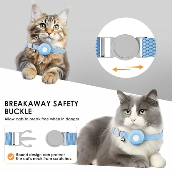 Cat Tracker with Breakaway Cat Collar, GPS Tracker Compatible with Apple Find My (iOS Only), No Monthly Fee, Waterproof, Real-Time Location, 365-Day Battery Life, Territory&Location History, Blue by HONGTOP H - Image 5