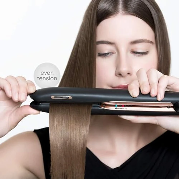 Panasonic nanoe Flat Iron for Healthy, Shiny Hair, Hair Styling Iron with Ceramic Plates and Intuitive Heat Technology, for Straightening, Smoothing and Curling - EH-HS99-K (Black/Rose Gold) by Panasonic - Image 4
