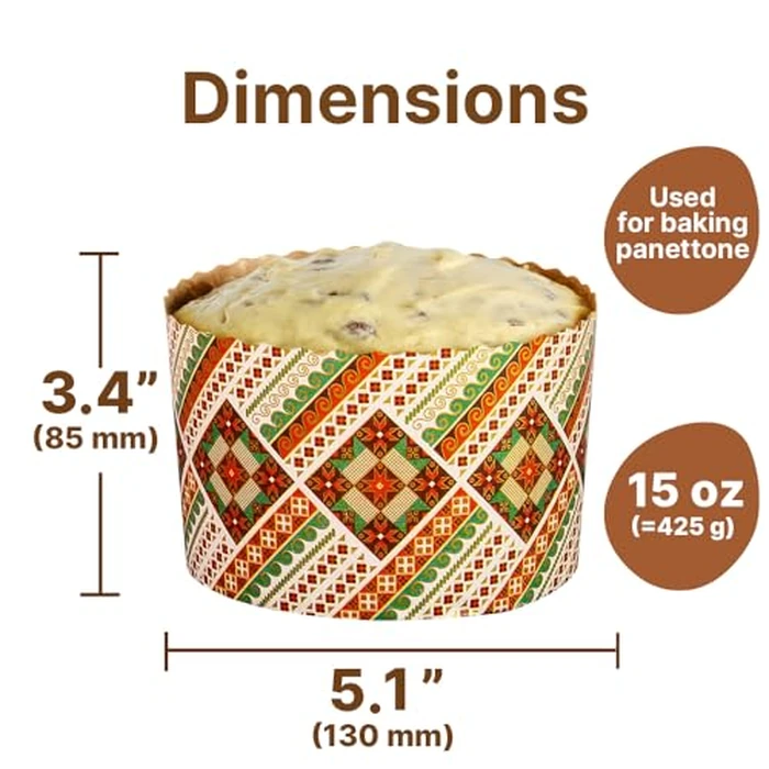 SHSH trade group 15 oz Easter Bread Baking Paper Molds | 12 Pack | Easter Bread Kulich Paska Pascha Mold Panettone Paper Kulich Molds W 5.1 x H 3.4 in by SHSH trade group - Image 2