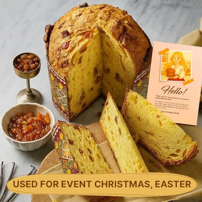 SHSH trade group 15 oz Easter Bread Baking Paper Molds | 12 Pack | Easter Bread Kulich Paska Pascha Mold Panettone Paper Kulich Molds W 5.1 x H 3.4 in by SHSH trade group - Image 5