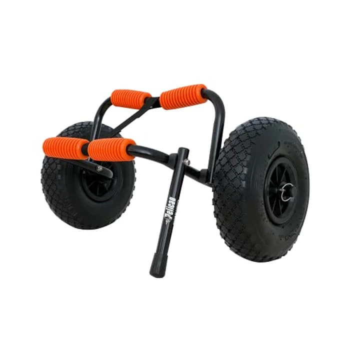 Pelican - Universal Canoe, Kayak & Stand Up Paddle SUP Cart Carrier - Fold Together Trolley with Wide Removable Inflatable Tires, Black, Medium by Pelican - Used - Very Good condition - CA$51.33